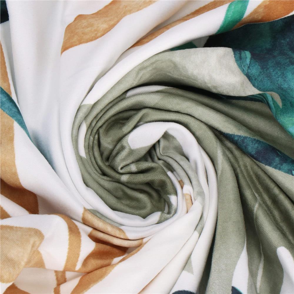 Husa pentru scaun, marime universala, poliester si spandex, 38x70cm, verde cu model floral