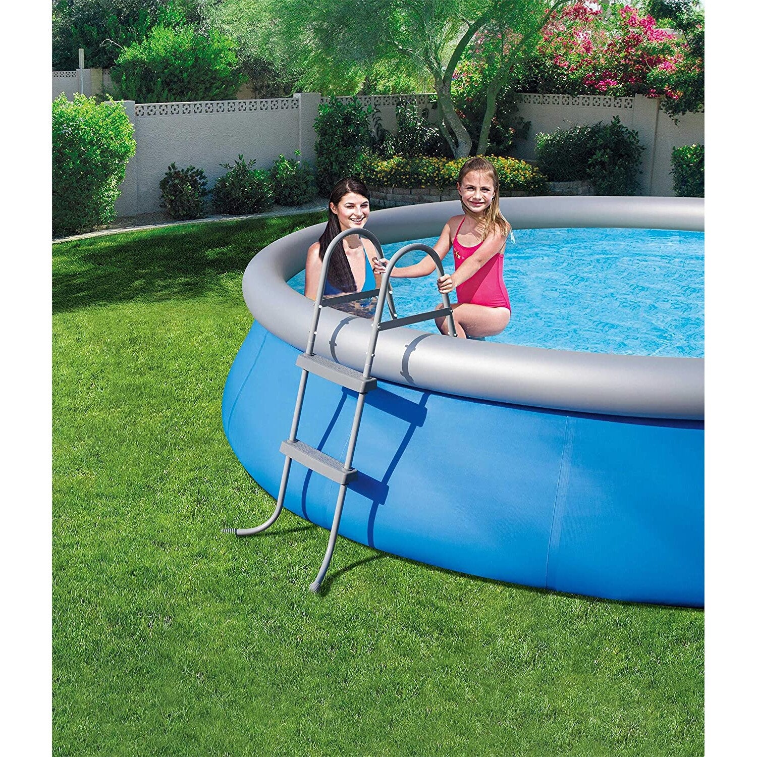 Scara pentru piscina Bestway, cu 2 trepte, 84cm, gri