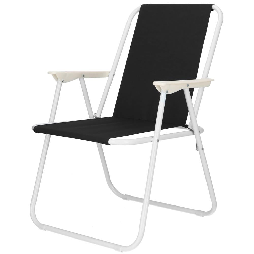 Scaun de plaja Sersimo, pliabil, 100kg, 52x73cm, negru alb