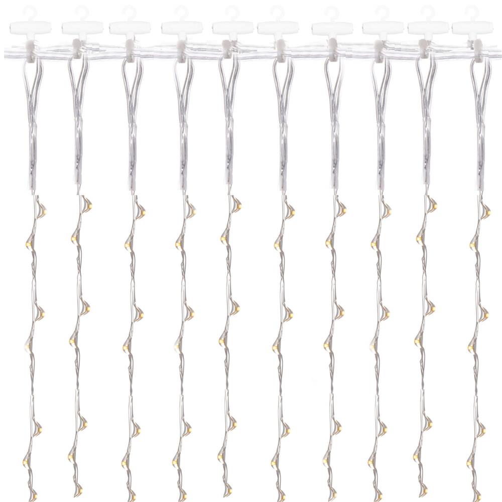 Ghirlanda luminoasa tip perdea 200 LED-uri, 2x2m, pentru interior, alimentare USB, alb cald (galben)