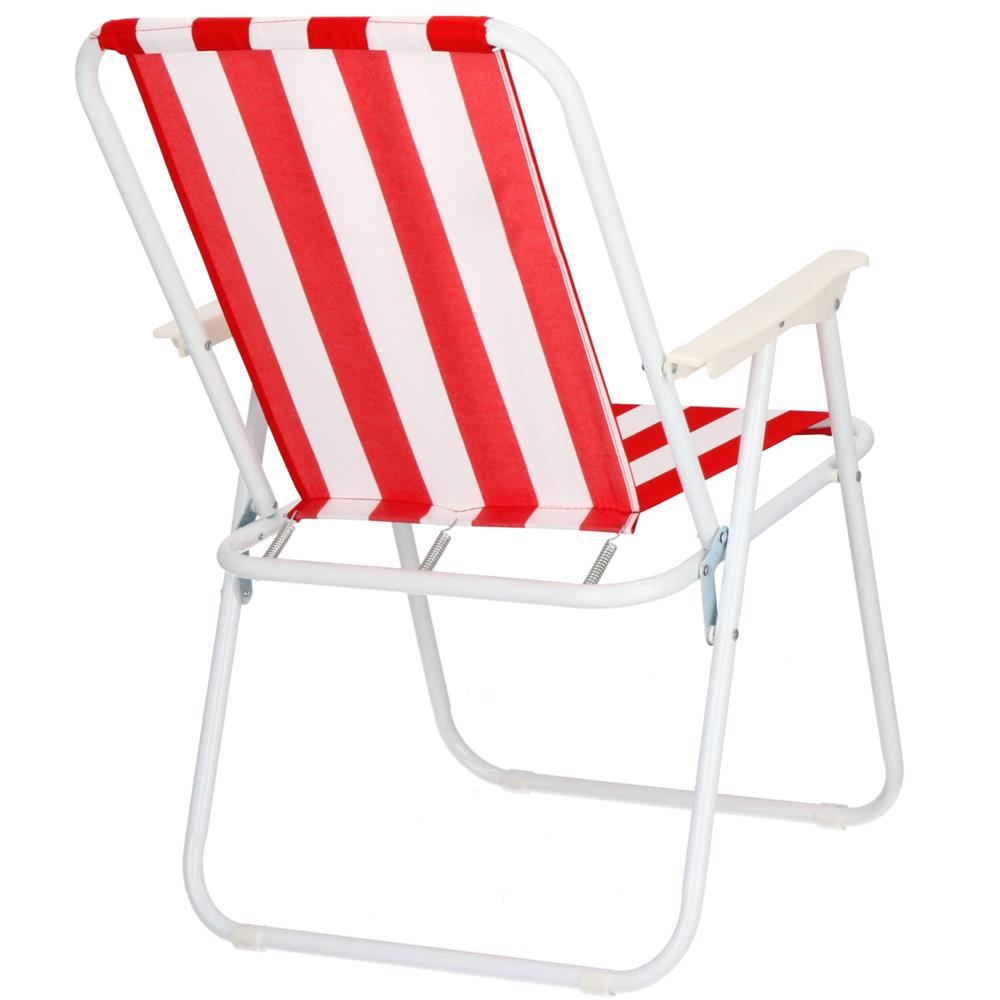 Scaun de plaja Sersimo GC052, pliabil, 100kg, 52x74cm, alb rosu