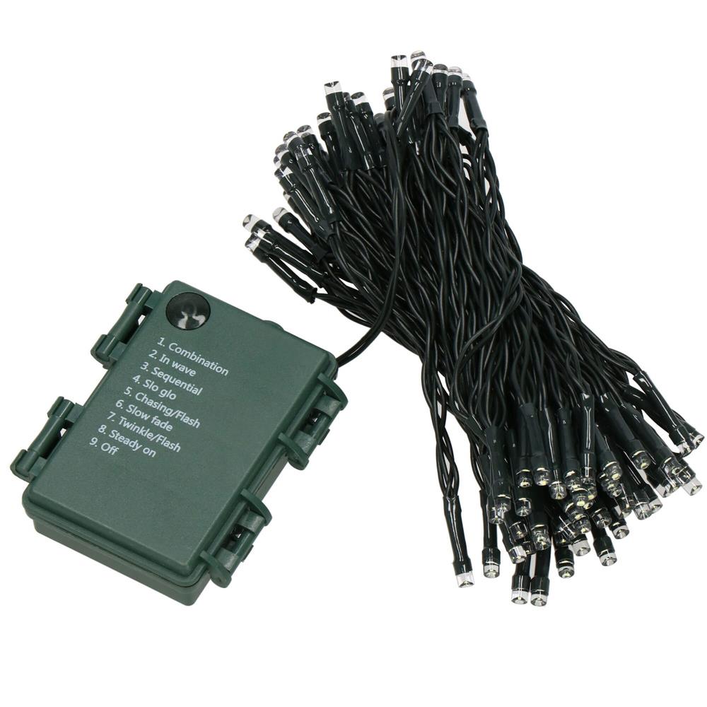Instalatie lumini de exterior pentru gradina, 10 metri, 100 LED-uri, cu baterii, albastru