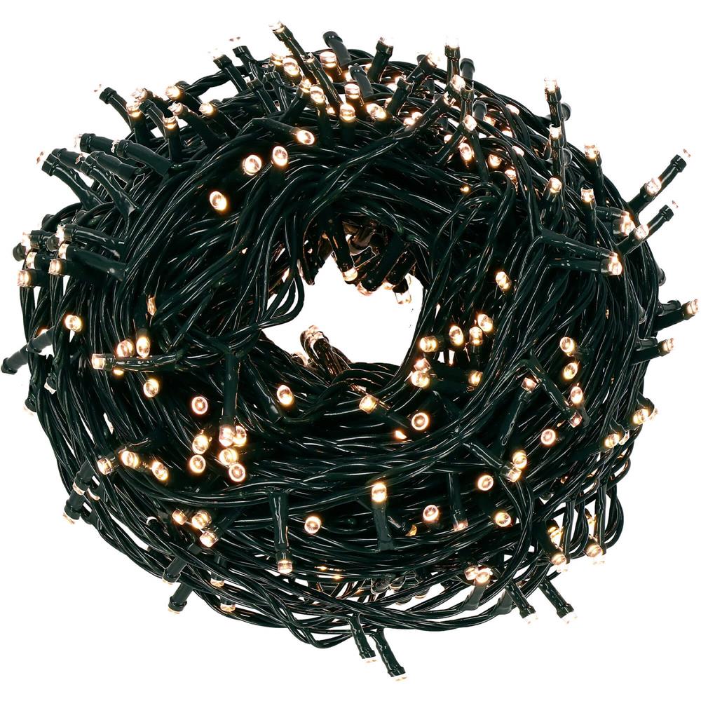 Instalatie lumini pentru bradul de Craciun, 91,5 metri, 1500 LED-uri, alb cald