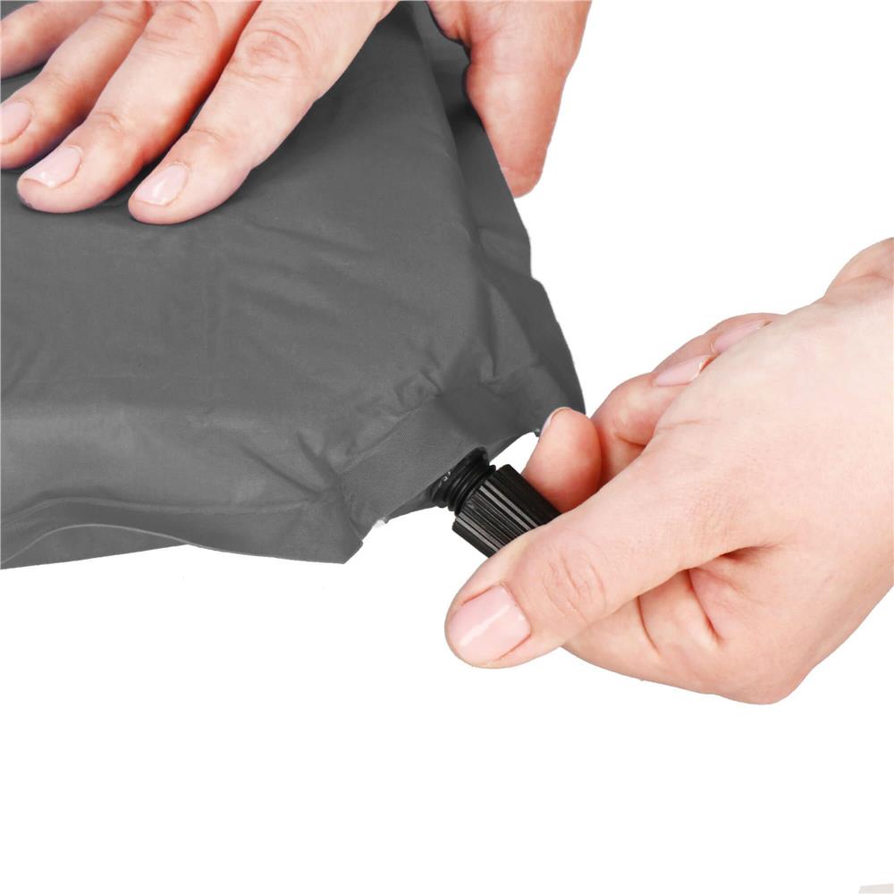 Saltea plabila din spuma poliuretanica, cu autoumflare, 180x50x2.5cm, gri