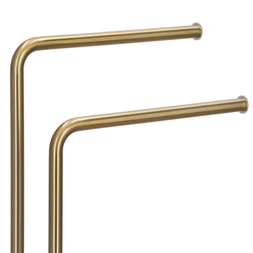 Suport metalic de baie pentru prosoape, cu 2 brate, 80 cm, auriu mat
