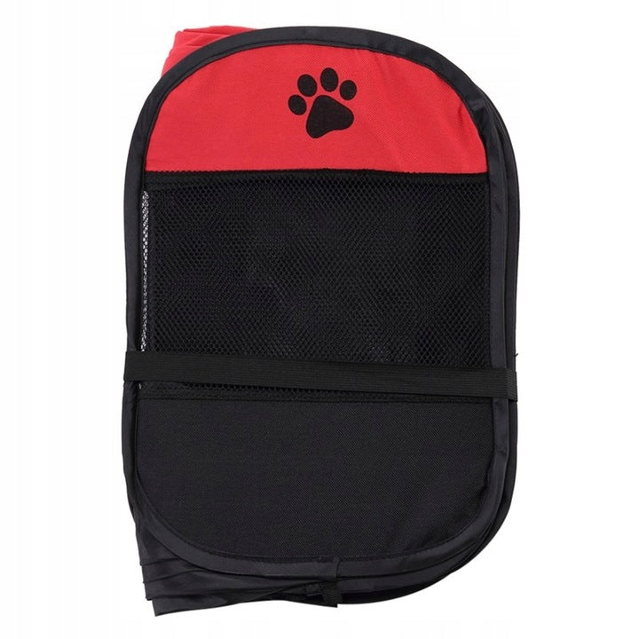 Tarc pliabil pentru animale de companie, diametru 70cm, negru rosu