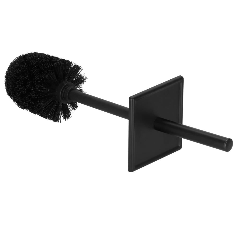 Perie WC cu rezervor detasabil si capac, din metal, 37 cm, negru