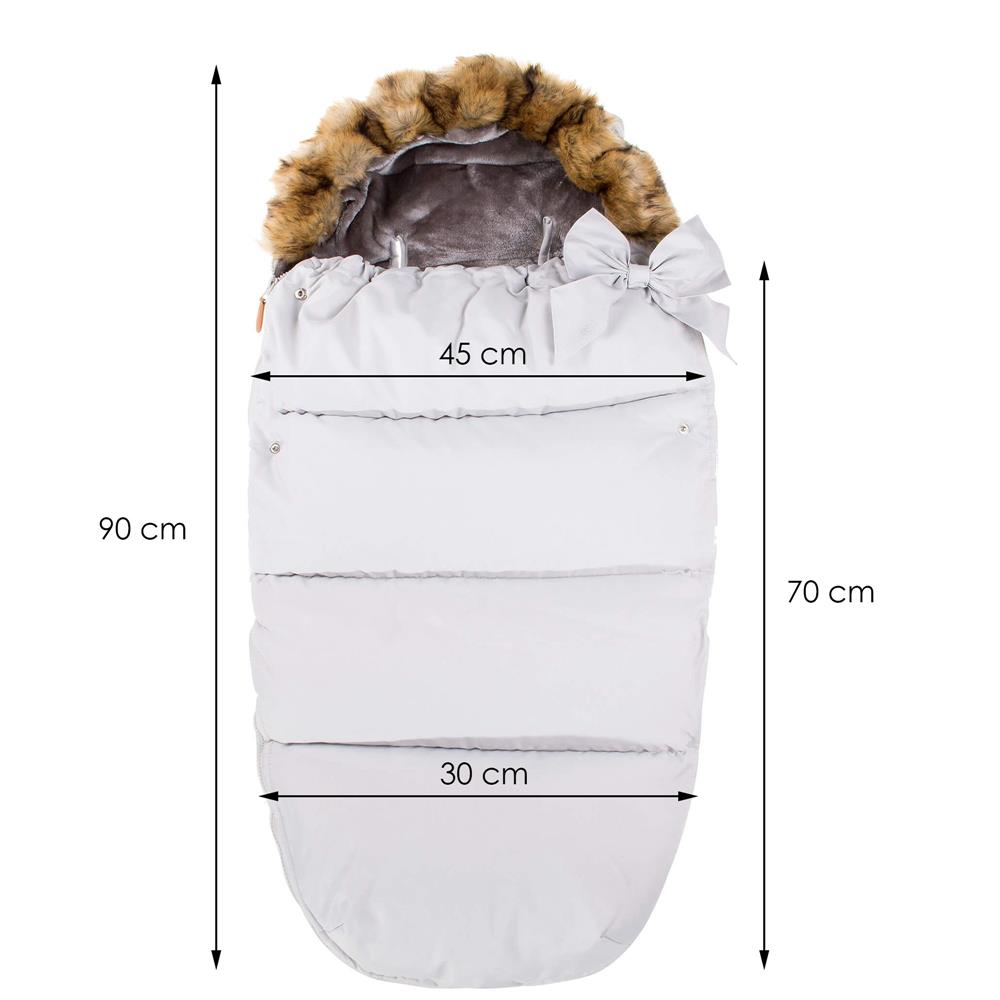 Sac iarna de bebelusi pentru carucior, marime universala, 90x45cm, gri