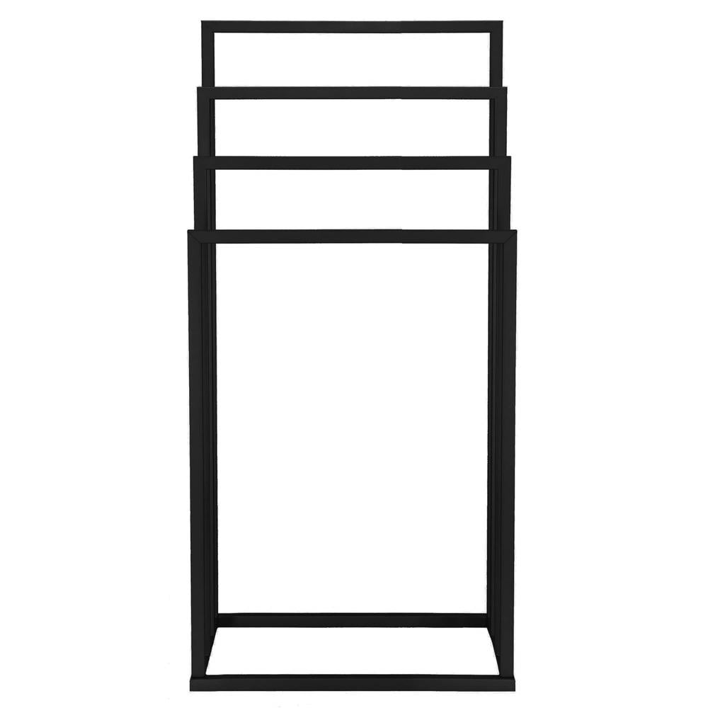 Suport metalic de baie pentru prosoape, cu 4 standuri, 96 cm, negru