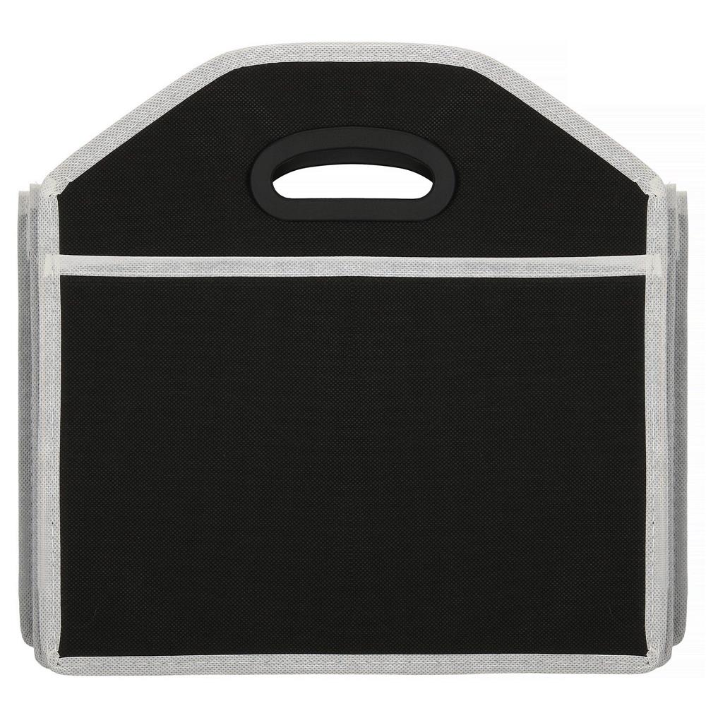 Organizator dulap Sersimo tip lada, 3 compartimente, textil, negru