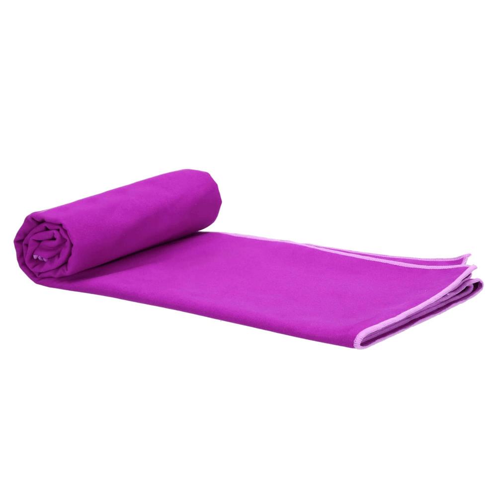 Prosop de plaja cu uscare de rapida, husa de transport, 75x150cm, violet
