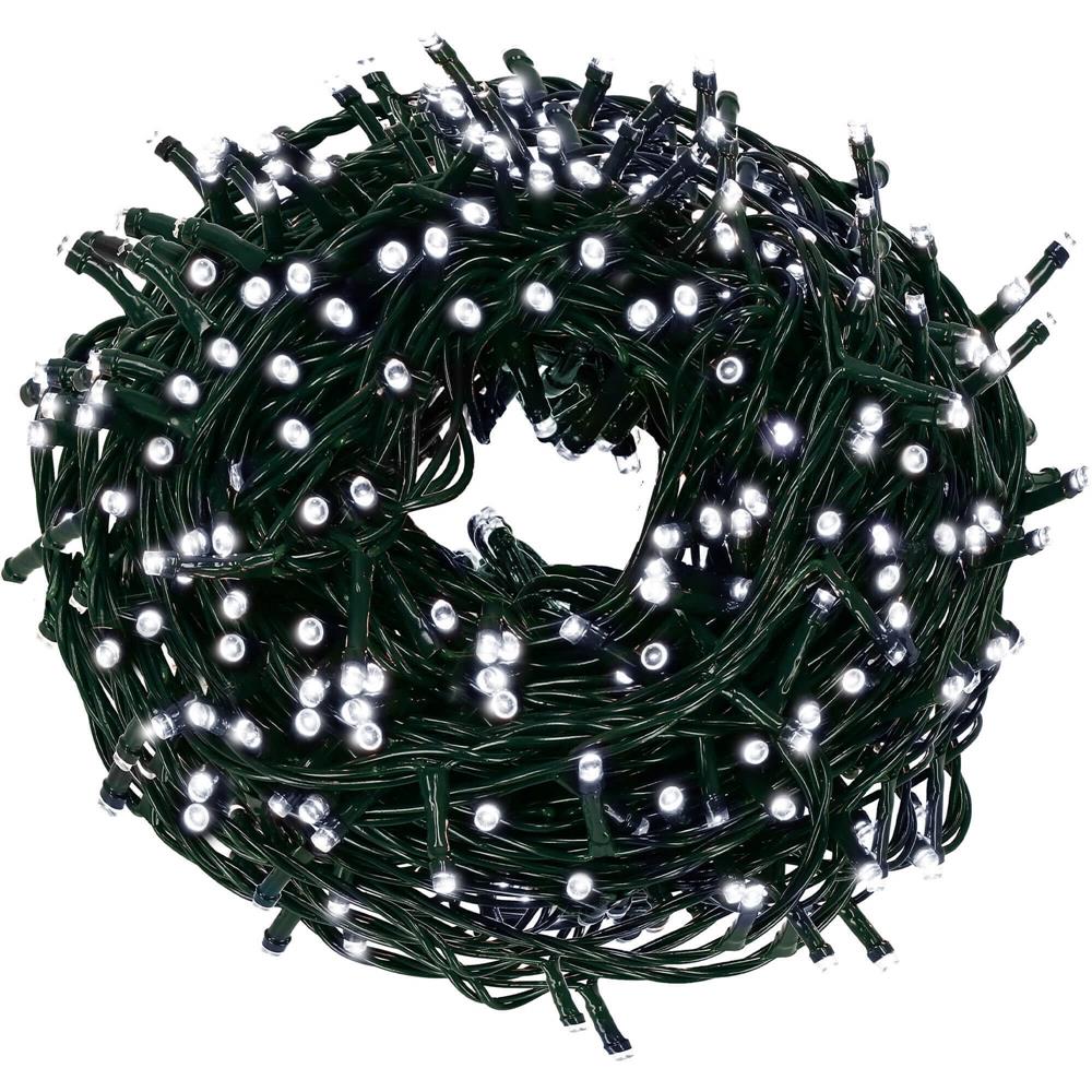 Instalatie lumini pentru bradul de Craciun, 61,5 metri, 1000 LED-uri, alb