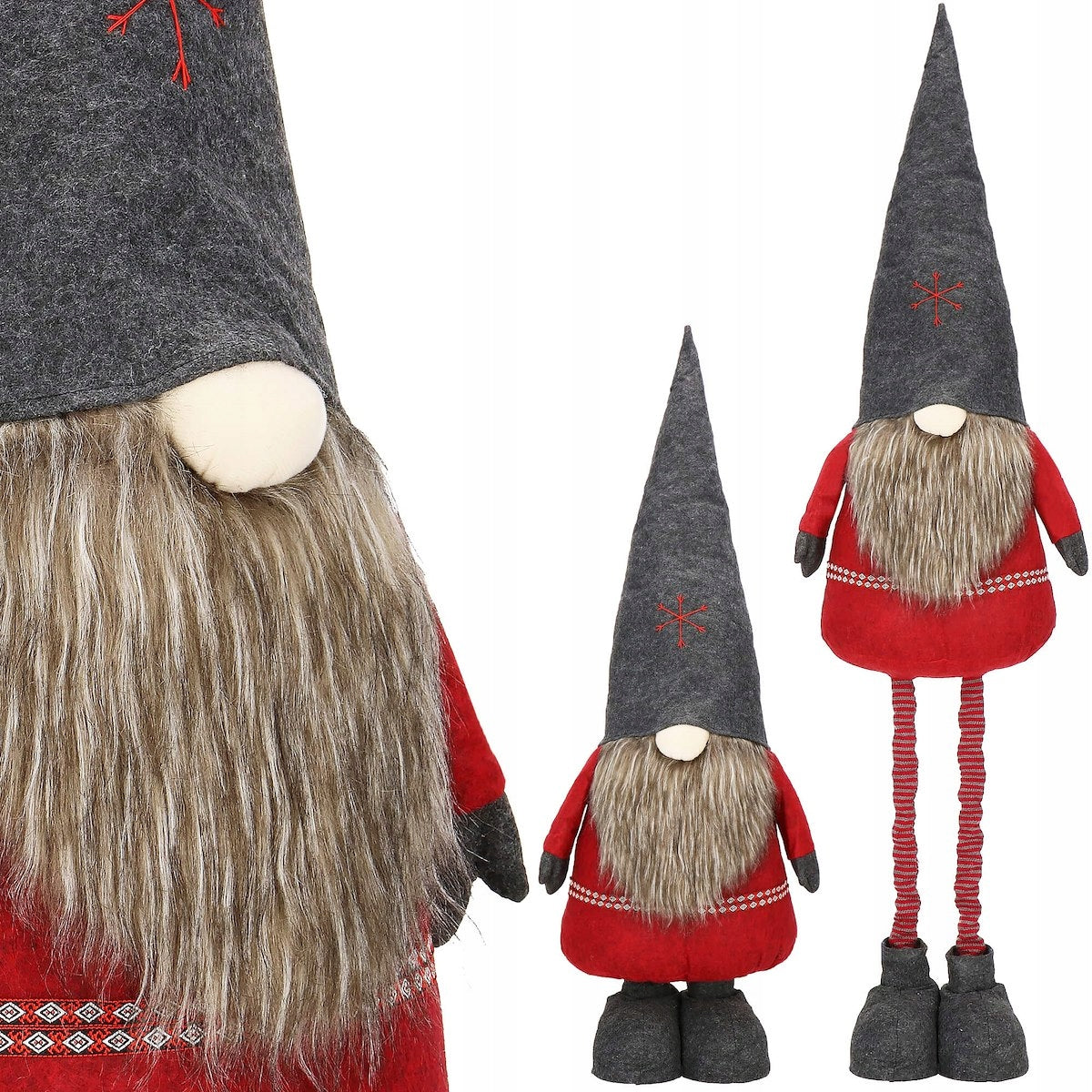 (DL) Figurina Craciun, Spiridus, picioare telescopice, inaltime extensibila 95-160cm
