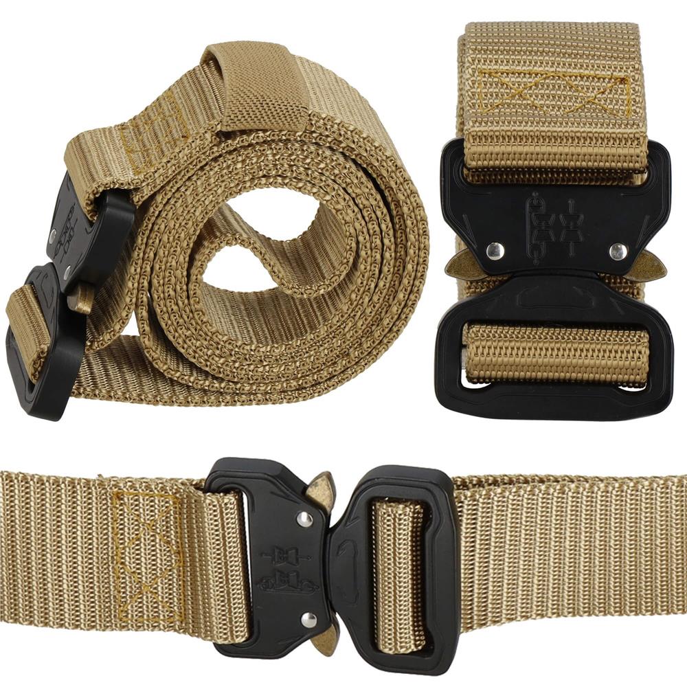 Curea centura Tactical Combat pentru barbati 3.7x125cm, rezistent, maro
