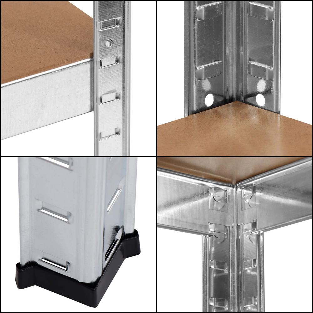 Raft cadru metalic modular pentru depozitare, 5 polite, 150x75x30cm, sarcina 625kg