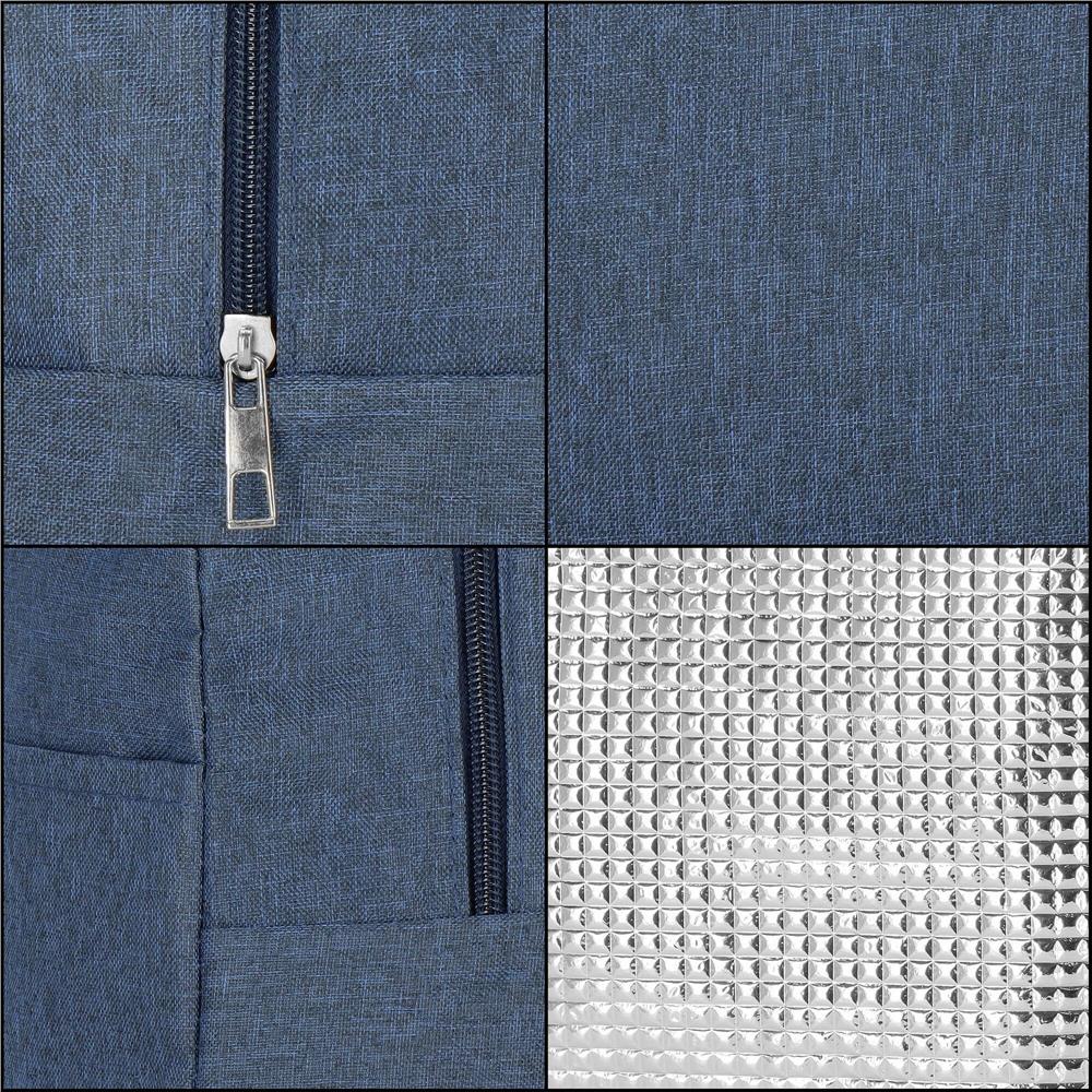 Geanta frigorifica cu izolatie termica pentru mancare, 21x10x23cm, albastru - 10