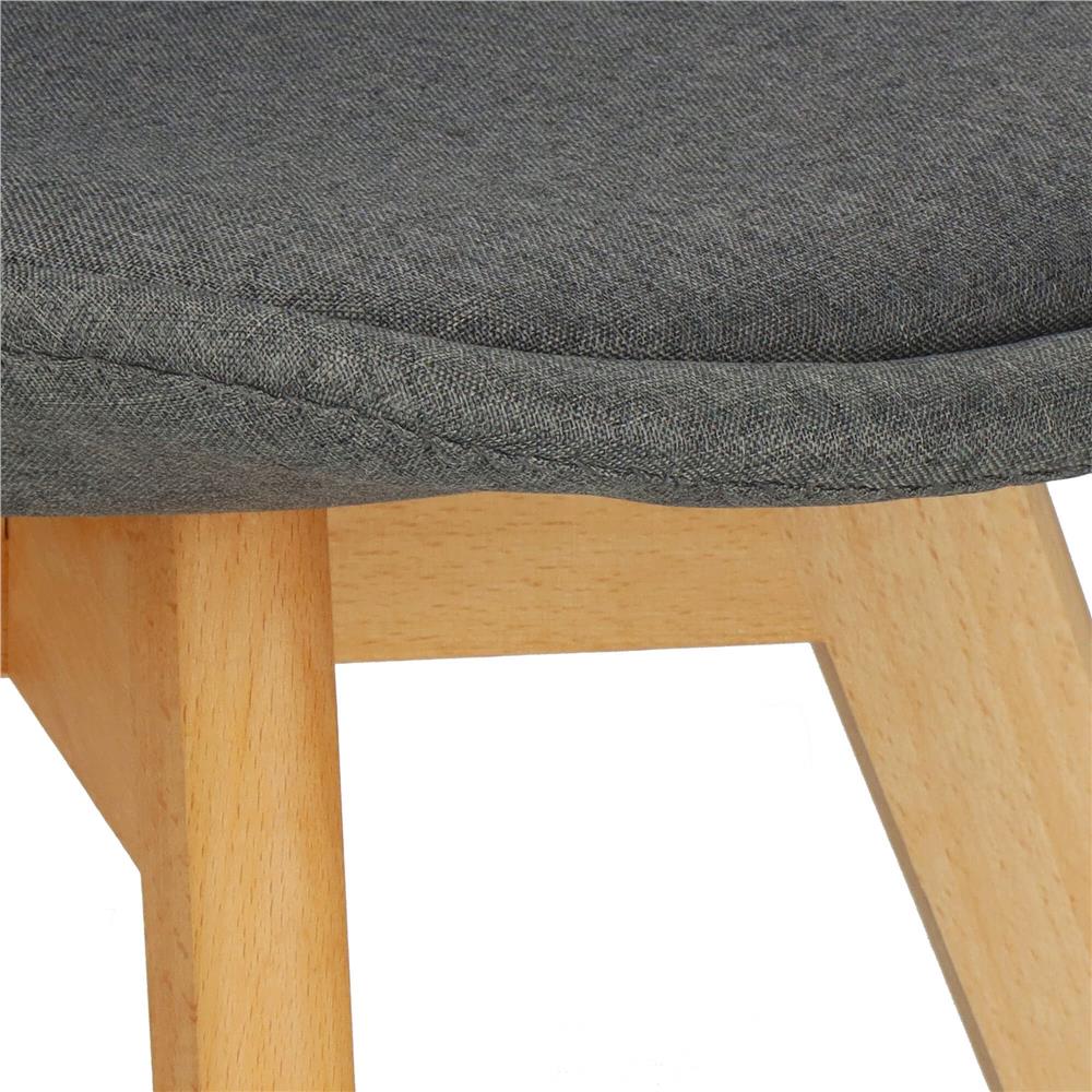 Set 4 scaune dining Verdhe pentru bucatarie tapitat cu material din in, 44x80cm, gri