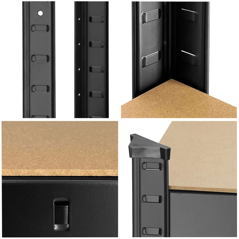 Raft cadru metalic modular pentru depozitare, 5 polite, 148x75x30cm, sarcina 875kg