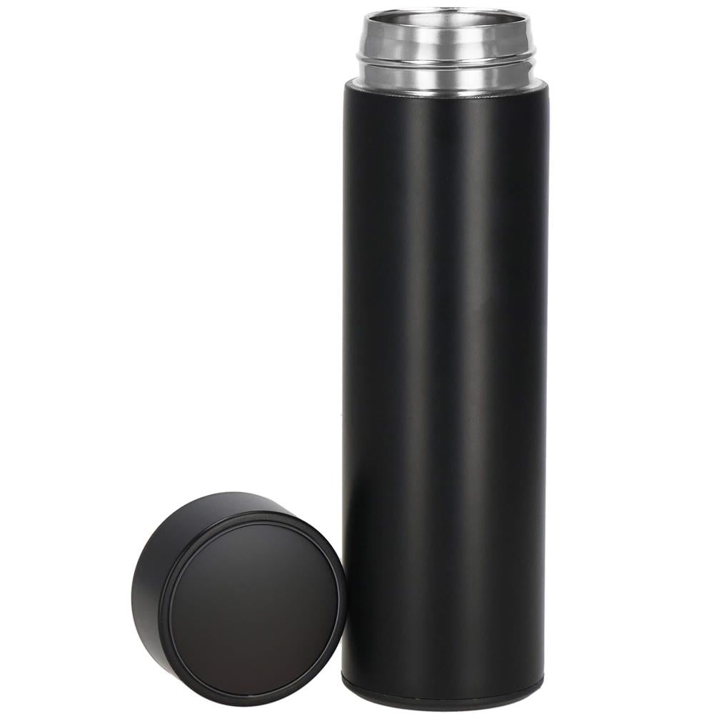Cana termos Smart, inox, display LED, afisare temperatura, 500ml, 23cm, negru