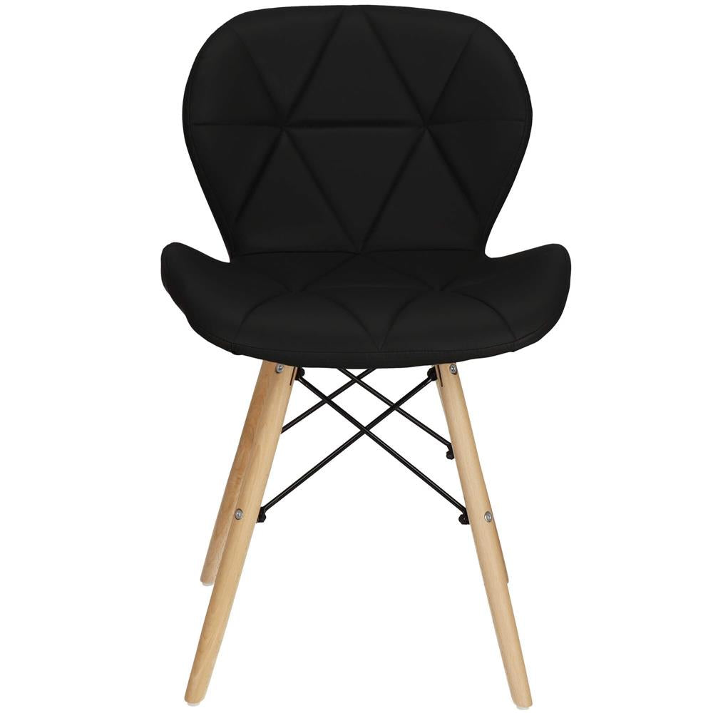 Set 4 scaune dining Torino pentru bucatarie tapitat cu piele ecologica, 40x72cm, negru