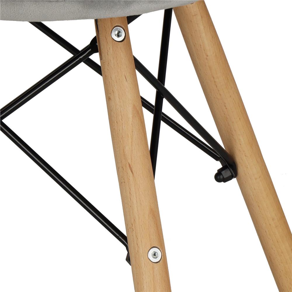 Set 4 scaune dining Milano Soft pentru bucatarie tapitat cu catifea moale, 44x84cm, gri