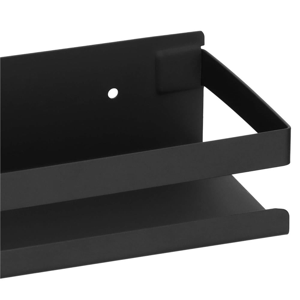 Raft de baie cu 2 sisteme instalare pe perete, aluminiu, 30x10x6cm, negru