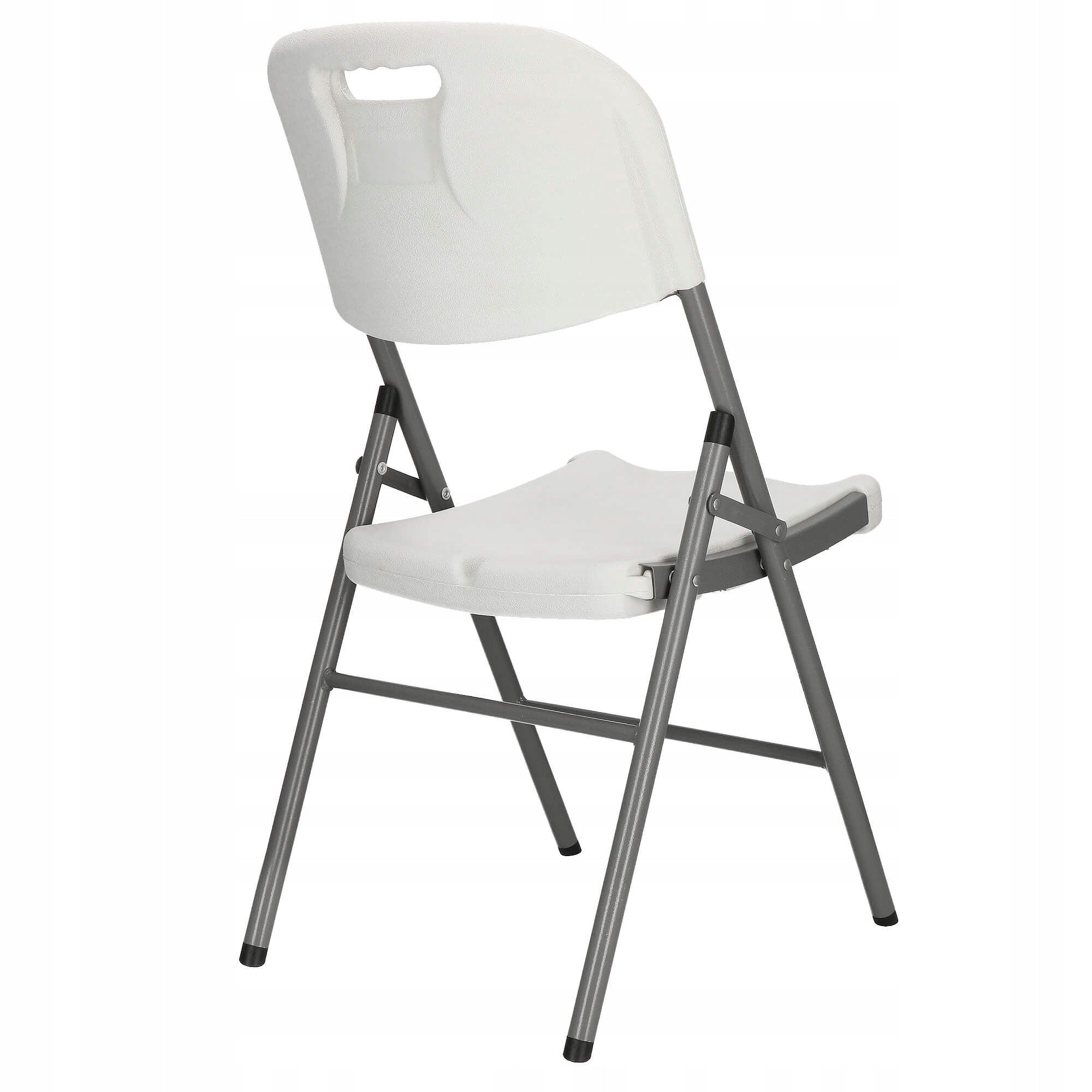Scaun pliant din plastic pentru catering sau terasa, sarcina 150kg, alb