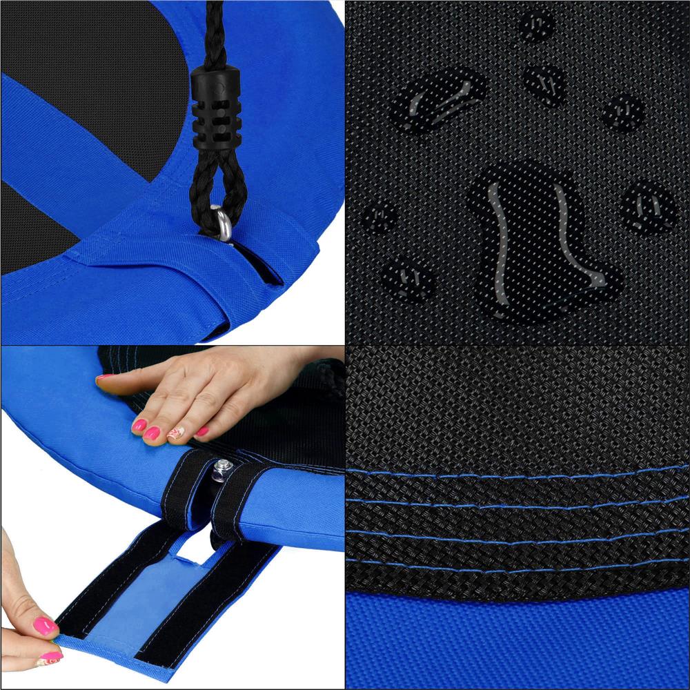 Leagan tip cuib Sersimo NS24, diametru 110cm, inaltime reglabila, pentru exterior, sarcina 150 kg, Albastru Negru