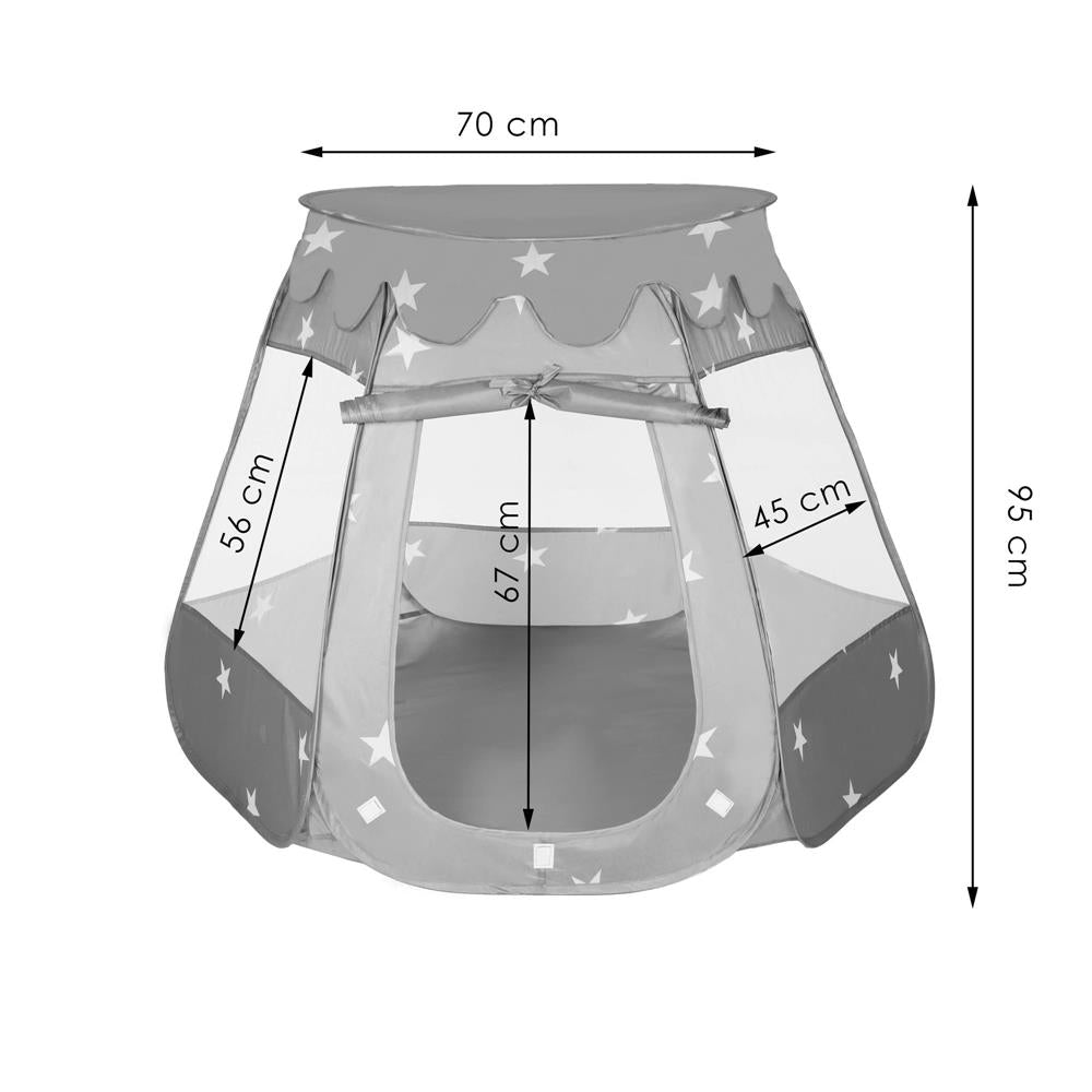 Tarc loc de joaca pentru copii sau bebe, material textil, gri, 95x70cm