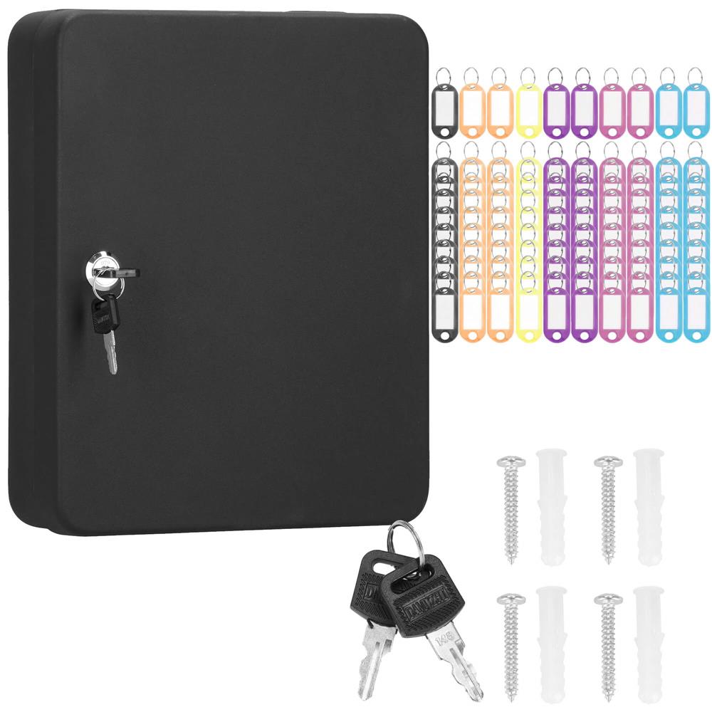 Cutie metalica din otel pentru 100 chei, echipata, 30x24x7cm, neagra