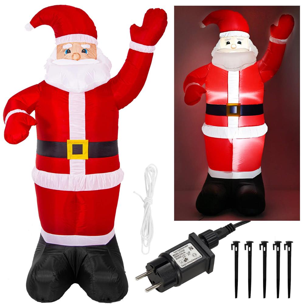 Figurina Mos Craciun, gonflabila, cu iluminare LED, umflare automata, 180cm - 8