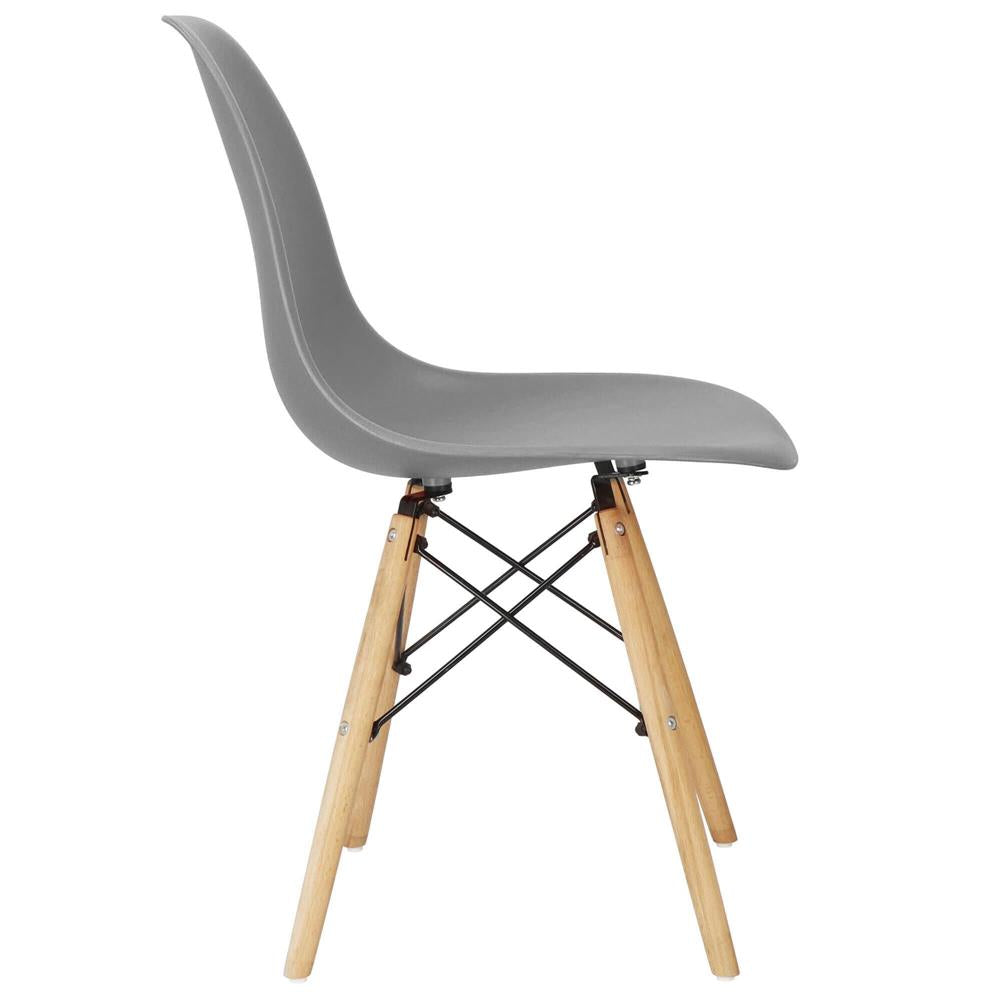 Set 4 scaune dining Scandinav pentru bucatarie, 38x42x82cm, gri inchis