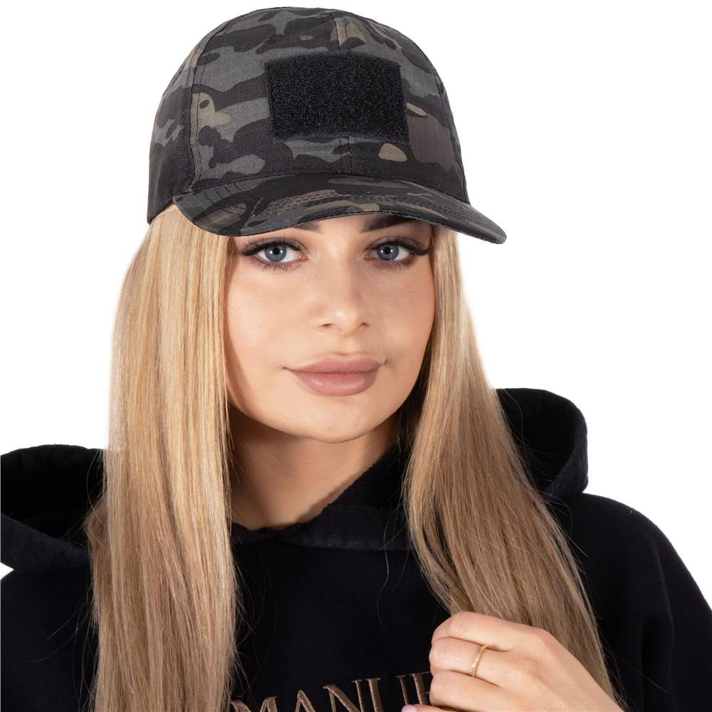 Sapca tactica cu cozoroc curbat, cu scai pentru atasare patch, unisex, culoare camuflaj
