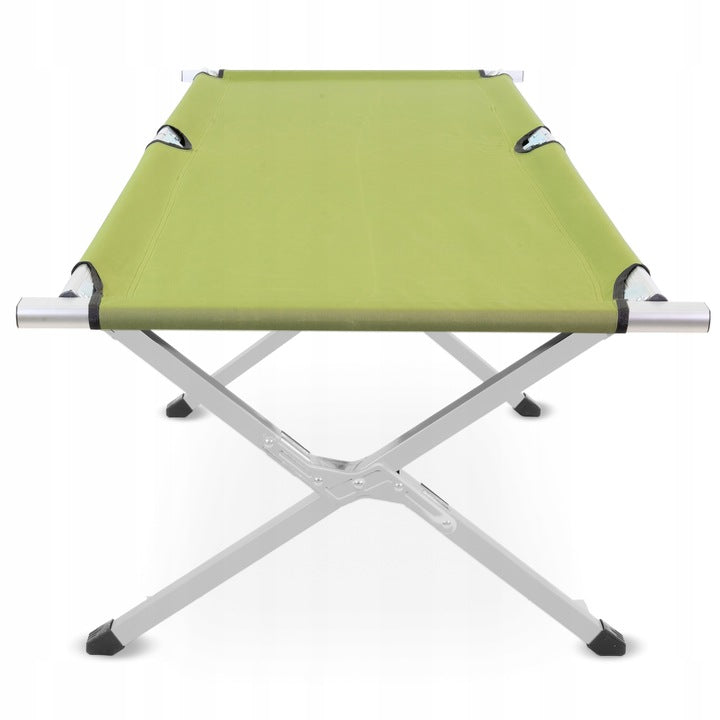 Pat pliant pentru camping, structura metalica, 188x70x44cm, verde