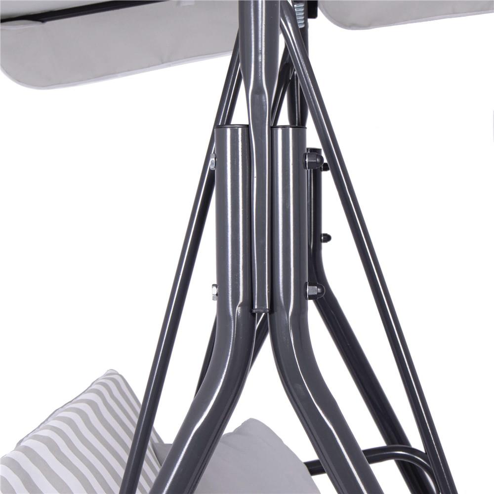 Leagan balansoar gradina Sersimo Siena, 3 locuri, 220kg, gri