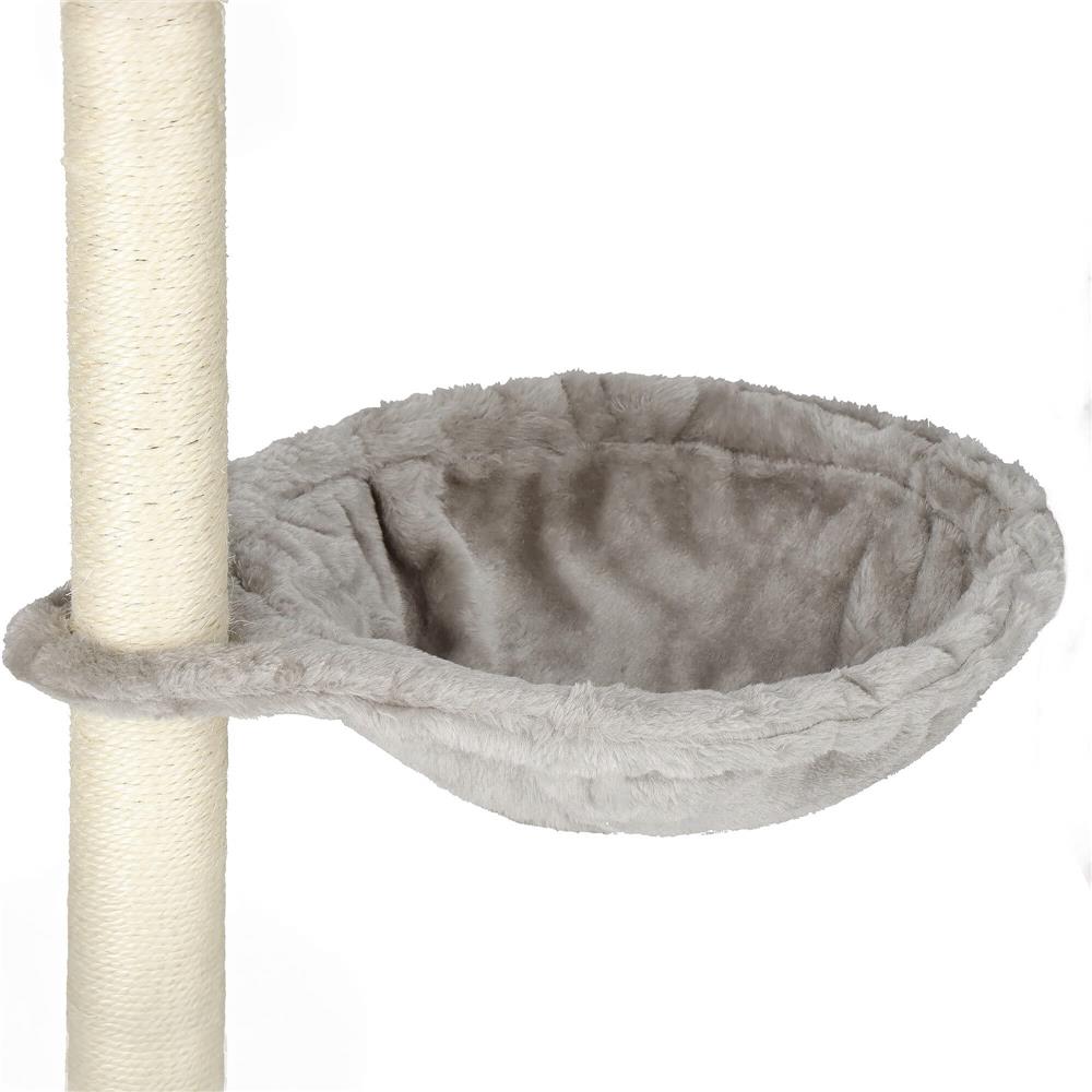 Ansamblu de joaca pentru pisici, cu loc pentru zgariat, ascuns, culcus, soricei, 108cm, gri