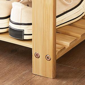 SONGMICS Raft de depozitare din bambus, cu 3 niveluri, 28x70x45cm, maro