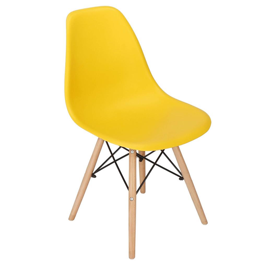 Set 4 scaune dining Scandinav pentru bucatarie, 38x42x82cm, galben