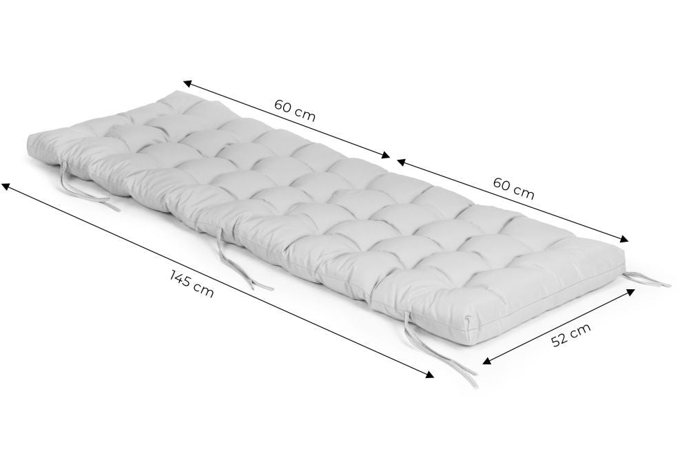 Perna sezlong 145x52 cm, impermeabila, cu snururi de prindere, textil rezistent, gri
