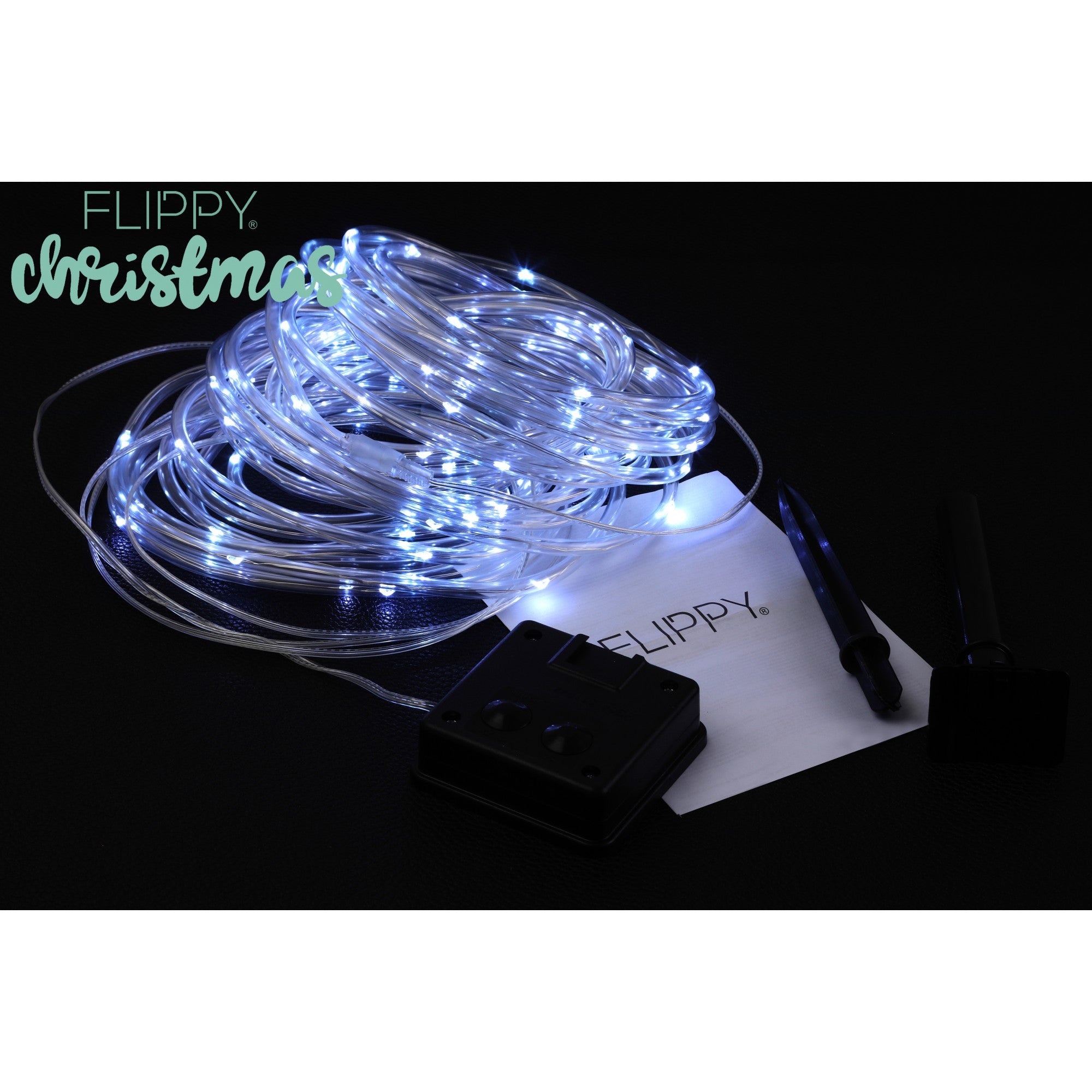 Instalatie luminoasa de Craciun tip furtun luminos, 100 LED-uri, 12 metri lungime, 8 programe, 2 metri prelungitor, sarma din cupru, incarcare solara, alb rece