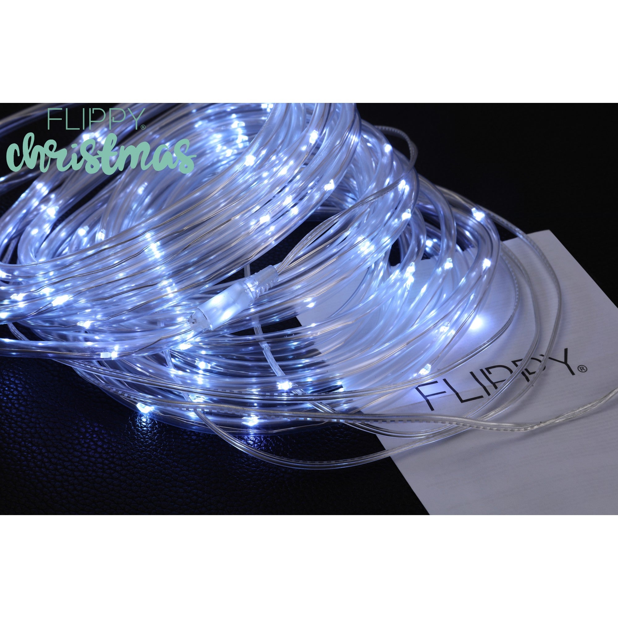 Instalatie luminoasa de Craciun tip furtun luminos, 100 LED-uri, 12 metri lungime, 8 programe, 2 metri prelungitor, sarma din cupru, incarcare solara, alb rece
