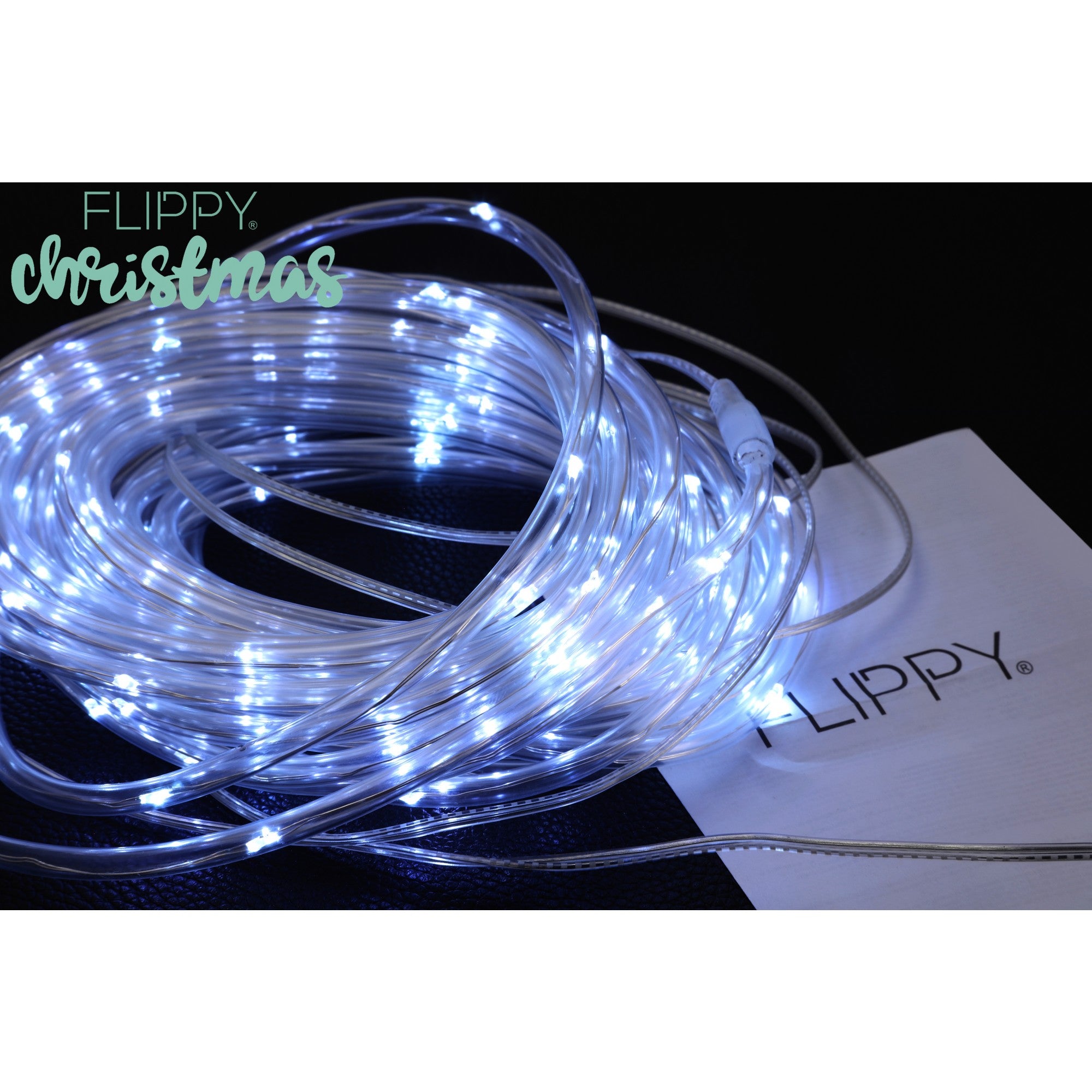 Instalatie luminoasa de Craciun tip furtun luminos, 100 LED-uri, 12 metri lungime, 8 programe, 2 metri prelungitor, sarma din cupru, incarcare solara, alb rece