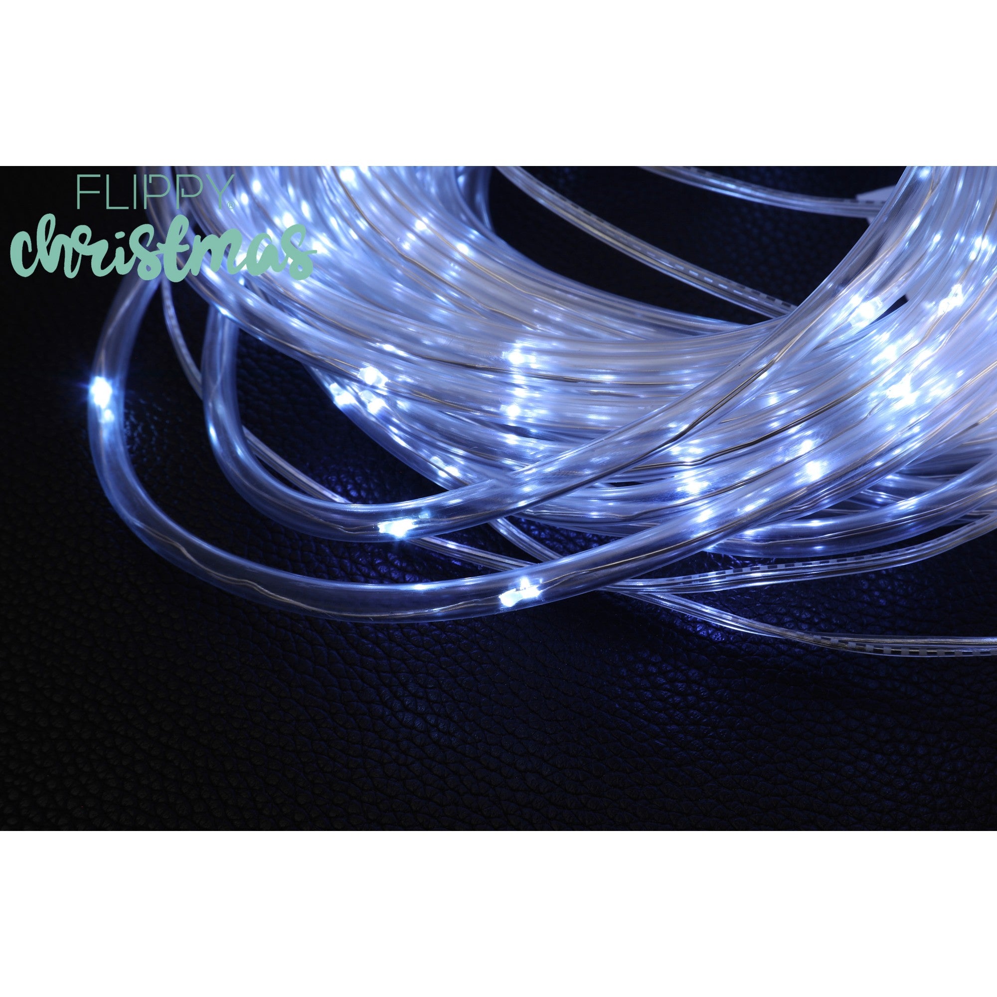 Instalatie luminoasa de Craciun tip furtun luminos, 100 LED-uri, 12 metri lungime, 8 programe, 2 metri prelungitor, sarma din cupru, incarcare solara, alb rece