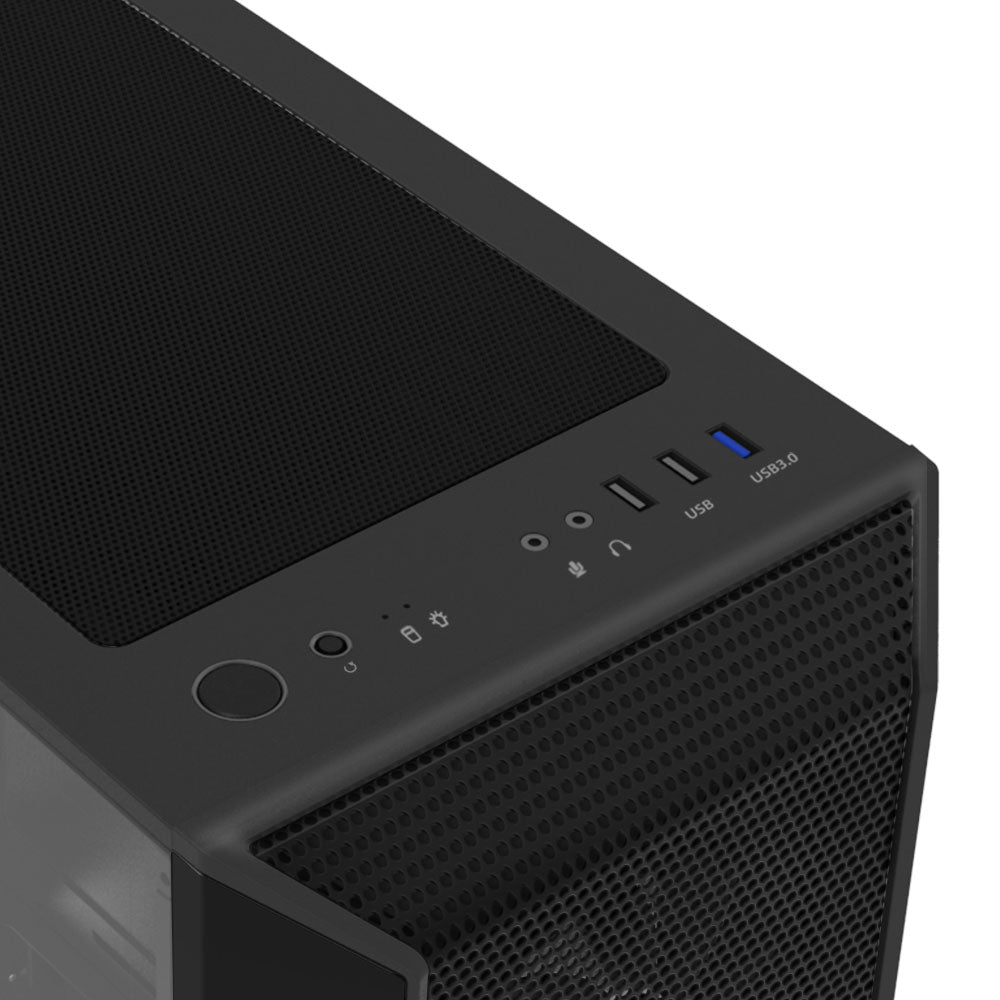 CARCASA Zalman "i3 Neo TG", middle tower, gaming, fara sursa, suporta 8xfan, 4xfan inclus, PSU shroud, USB 3.1 gen1 x 2, USB 2.0 x 1, audio+mic, 7 sloturi expansiune, negru, "i3 NEO TG Black"