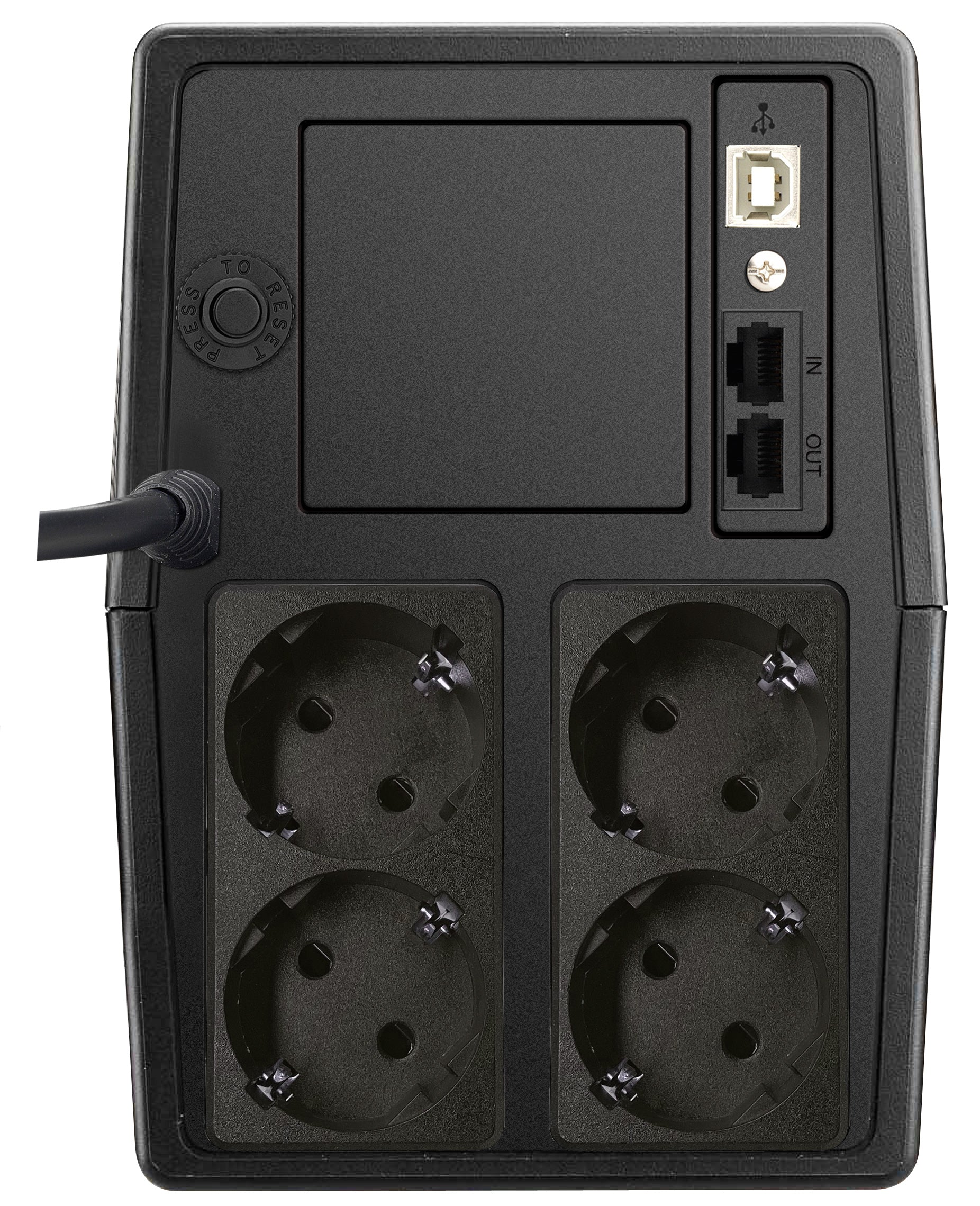 UPS Spacer Line Int. cu management, LCD, 1000VA/ 600W, AVR, 4 x socket Schuko, display LCD, 2 x baterie 12V/7Ah, conector USB, combo RJ11/RJ45, bateria are 12 luni garantie, "SPUP-1000D-LIT01"