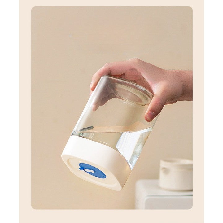 Borcan din Sticla de Inalta Calitate, Capac Ermetic, Uz Casnic, Depozitarea Condimentelor sau a Alimentelor Umede si Uscate, 1000 mL, 10x10x15.5 cm, Alb