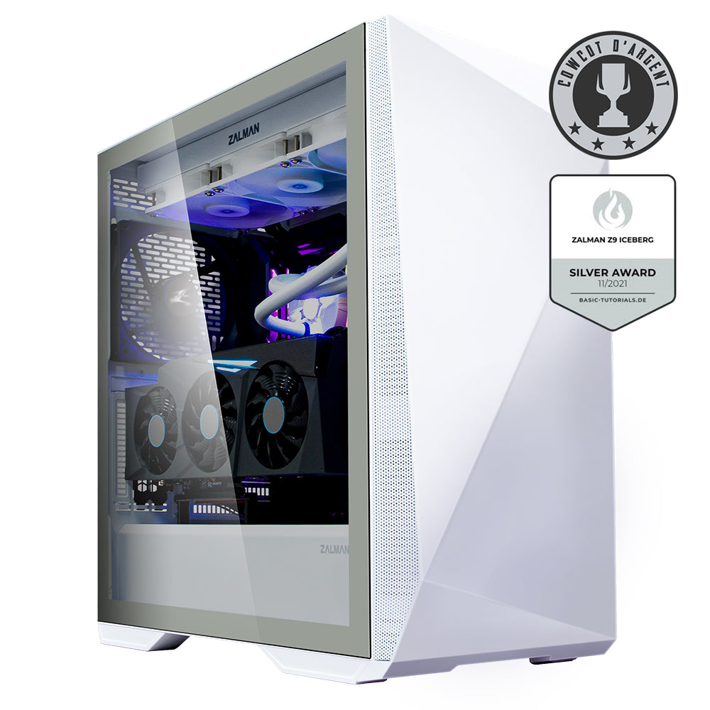 CARCASA Zalman "Z9 Iceberg", middle tower, gaming, fara sursa, suporta 7xfan, 2xfan inclus, PSU shroud, USB Type-C x 1, USBx4, audio+mic, 7 sloturi expansiune + 3 verticale, alb, "Z9 Iceberg White"