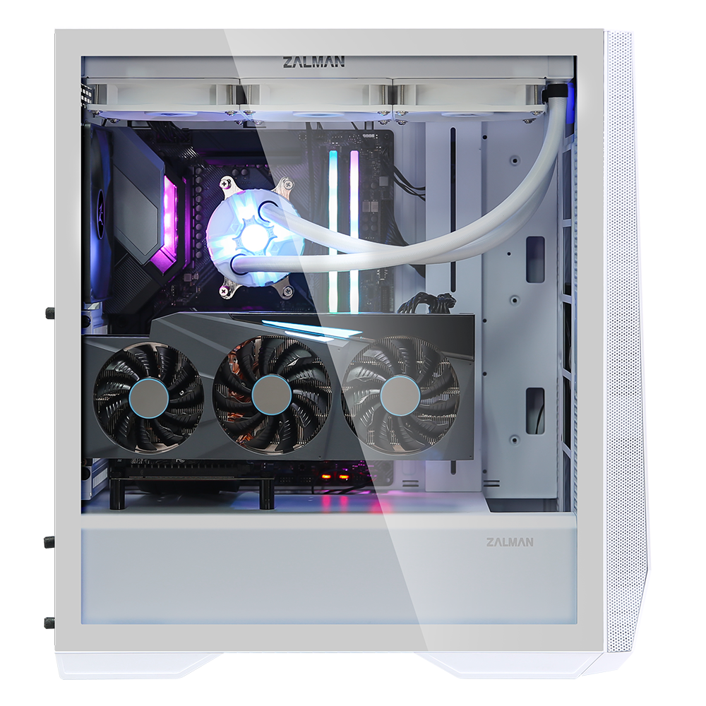 CARCASA Zalman "Z9 Iceberg", middle tower, gaming, fara sursa, suporta 7xfan, 2xfan inclus, PSU shroud, USB Type-C x 1, USBx4, audio+mic, 7 sloturi expansiune + 3 verticale, alb, "Z9 Iceberg White"