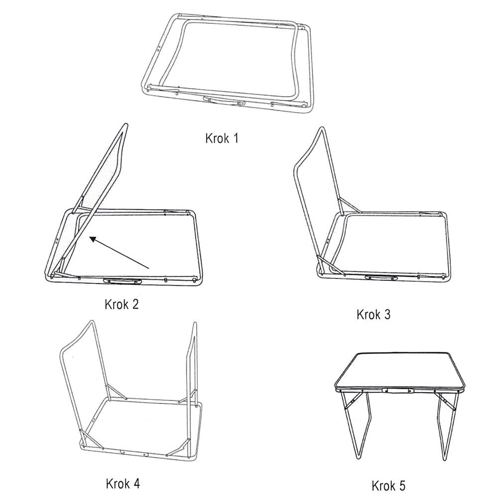 Set masa camping pliabila blat MDF cu 4 scaune, 120x60x60/70cm, Maro Negru