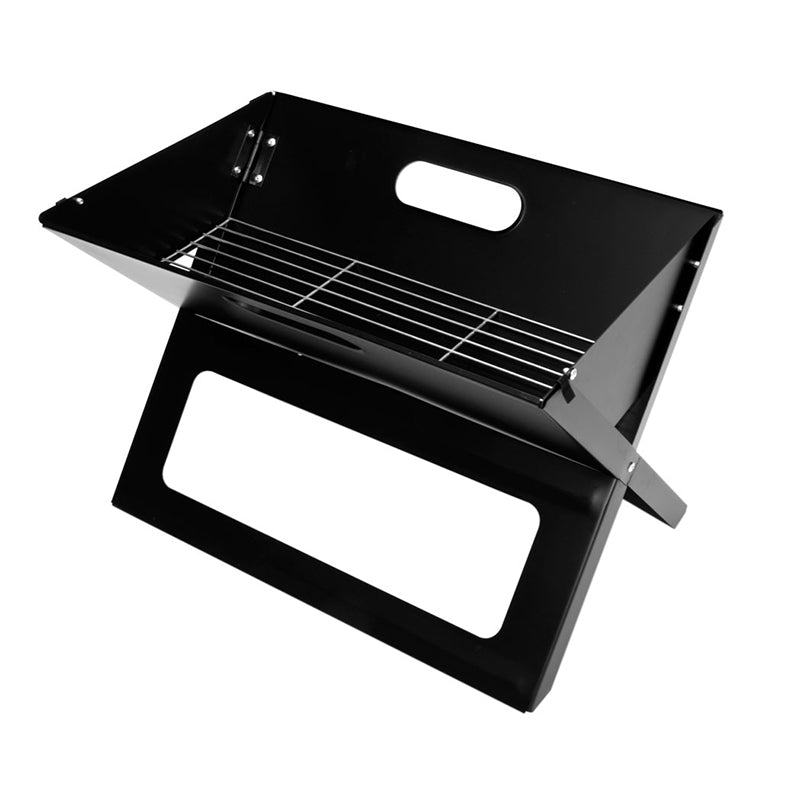 Gratar metalic pe carbune, pliabil, din otel cu tava cromata, 46x31x29cm, negru - 9